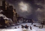 Rembrandt Harmensz Van Rijn City wall in the winter oil painting reproduction